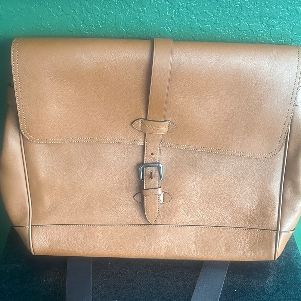Coach Tan Leather Messenger Bag